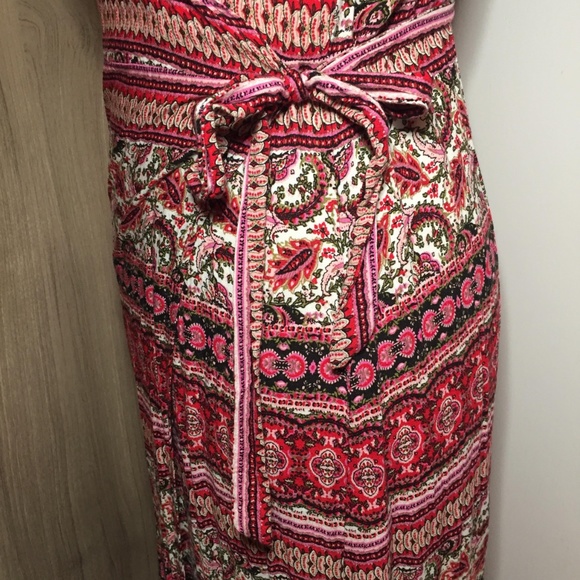Boho Wrap Dress Full Length Bottom Flare - Picture 5 of 7